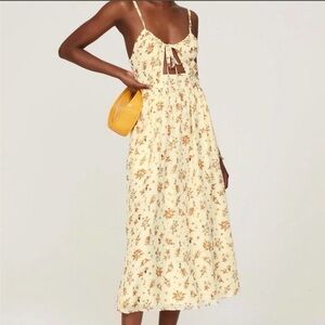 Madewell floral print silk midi dress Size 10